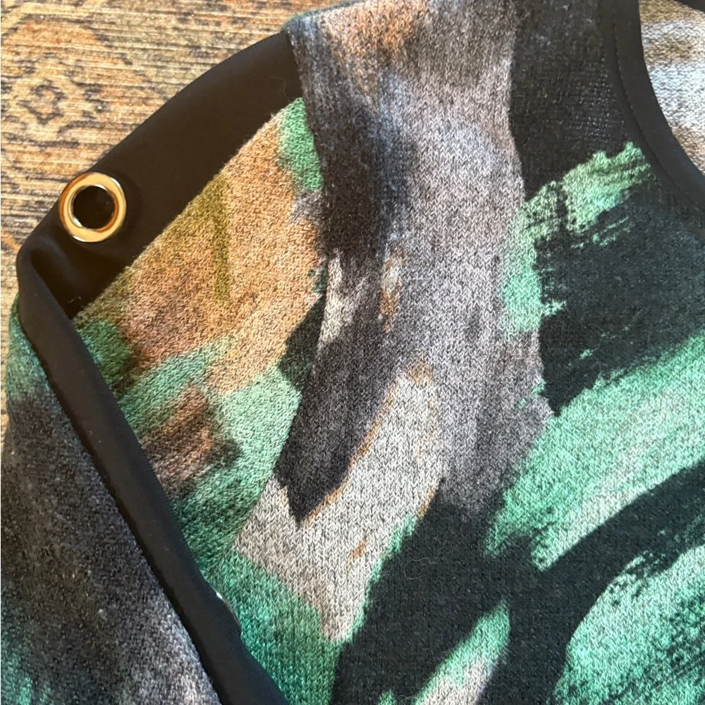 Joseph Ribkoff Abstract Print Sweater with grommet Detail Sz M - Picture 9 of 13